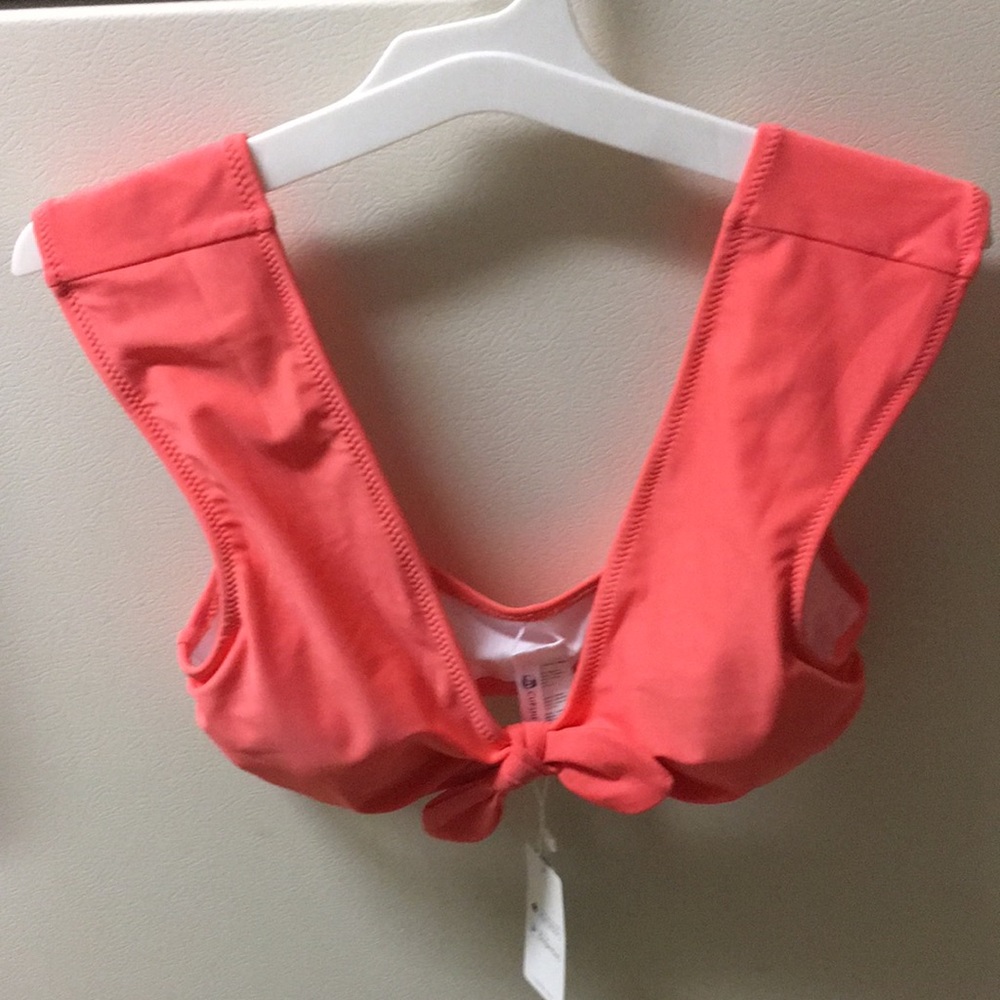 Cupshe orange tie front bikini top